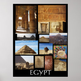 Póster Estatuas de las pirámides de arqueología de Egipto