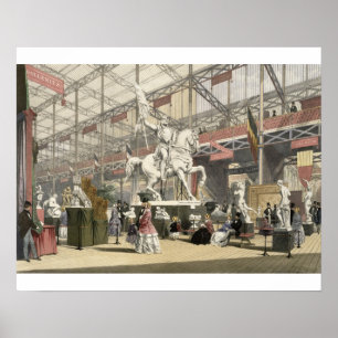 Póster Estatuas en la sección belga de la Gran Exposición
