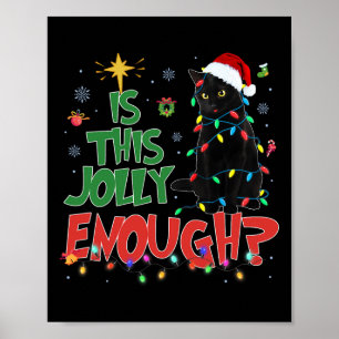 Póster Este alegre es suficiente gato negro merry árbol d