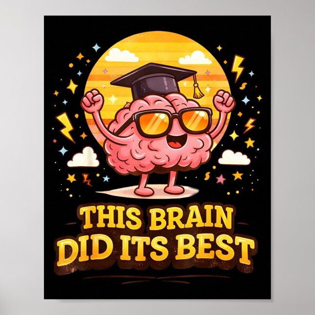 Póster Este cerebro se graduó de la clase de 2026 (Frente)