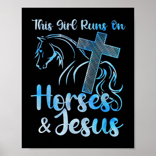 Póster Este Chica corre sobre caballos Jesús Ecuestria Cr (Frente)