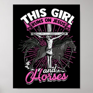 Póster Este Chica Corre Sobre Jesús Y Caballos - Lejos De