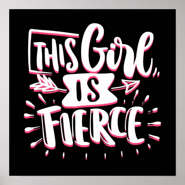 Póster Este Chica Es Un Feroz Empoderamiento Chica (Frente)