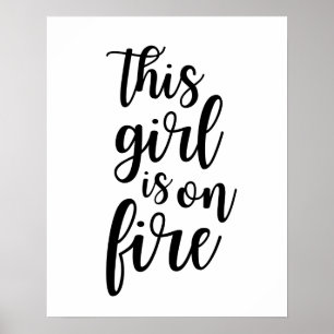 Póster Este Chica Está En Poster De Incendios