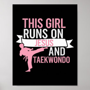 Póster Este Chica Jesús Taekwondo Mujer Karate Religioso