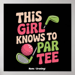 Póster Este Chica sabe cómo comprar un regalo de golf div
