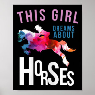Póster Este Chica sueña con los caballos - Salto de cabal