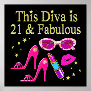 PÓSTER ESTE DIVA ES DE 21 Y FABULOSO DISEÑO