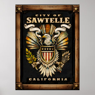 Póster Este emblema de la ciudad de Sawtelle