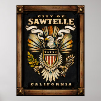 Póster Este emblema de la ciudad de Sawtelle