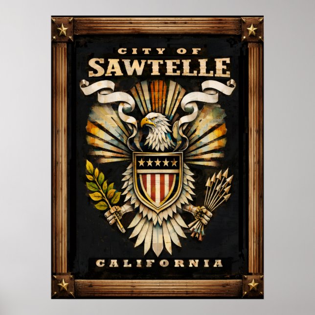 Póster Este emblema de la ciudad de Sawtelle (Frente)