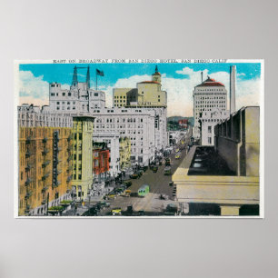 Póster Este en Broadway del hotel de San Diego