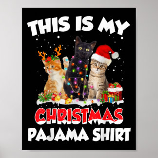 Póster Este es el gracioso gato de Papá Noel de mis Navid