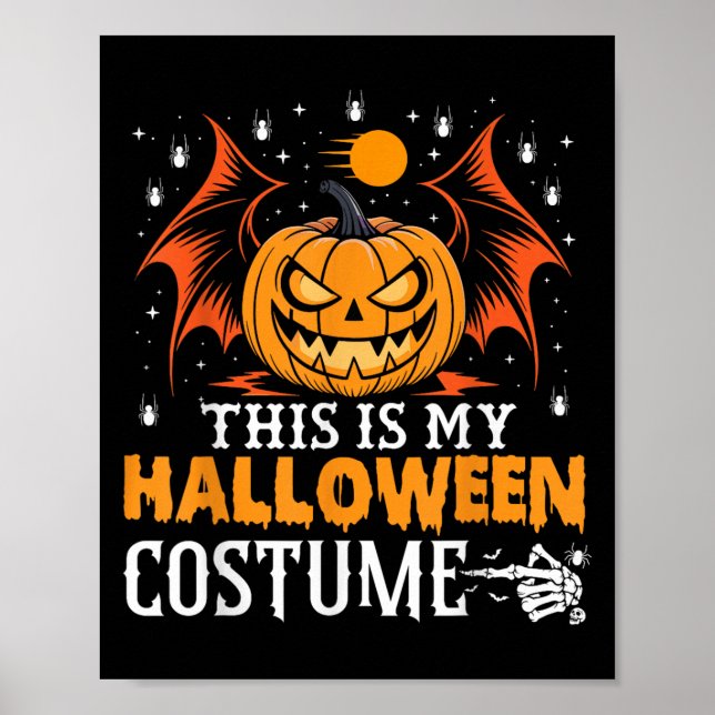 Póster Este Es Mi Disfraz Funny De Calabaza Halloween (Frente)