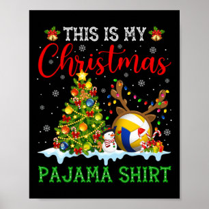 Póster Este Es Mi Famoso Navidad De Voleibol Navidad Paja