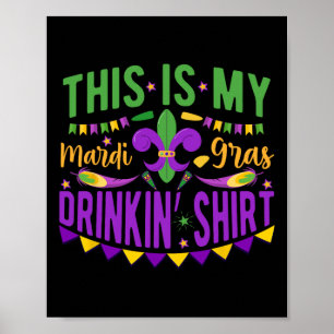 Póster Este Es Mi Fiesta Del Mardi Gras Bebiendo