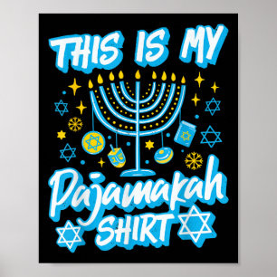 Póster Este Es Mi Funn Pajamakah Hanukkah Menorah Candles