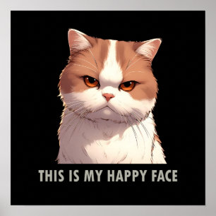 Póster Este es mi Gato Malhumorado Cara Feliz