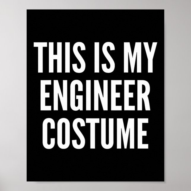 Póster Este Es Mi Ingeniero Disfraz De Halloween Funny Fá (Frente)