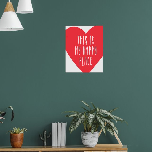 Póster Este Es Mi Lugar Feliz, Poster Rojo, Aesthet (Salón 1)