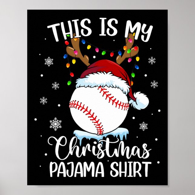 Póster Este es mi navidad Navidad de béisbol chicos de de (Frente)