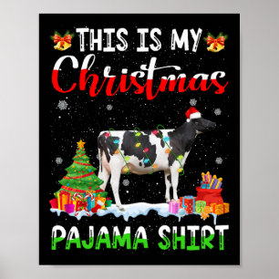 Póster Este Es Mi Navidad Pajama Dairy Cow Lover Xmas L