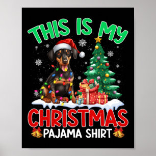 Póster Este Es Mi Navidad Pajama Doberman Perro Lover Xma