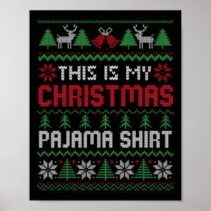 Póster Este Es Mi Navidad Pajama Enfoca A La Familia