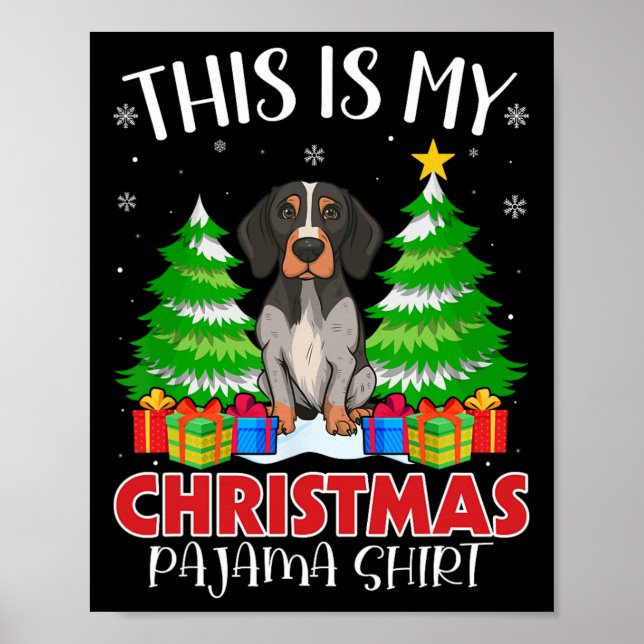 Póster Este Es Mi Navidad Pajama English Pointer Dog Xm (Frente)