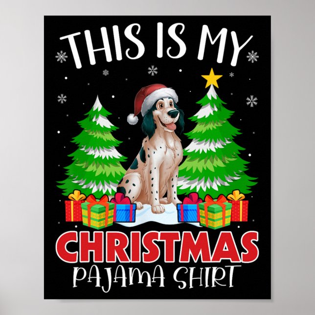 Póster Este Es Mi Navidad Pajama English Setter Dog Xma (Frente)