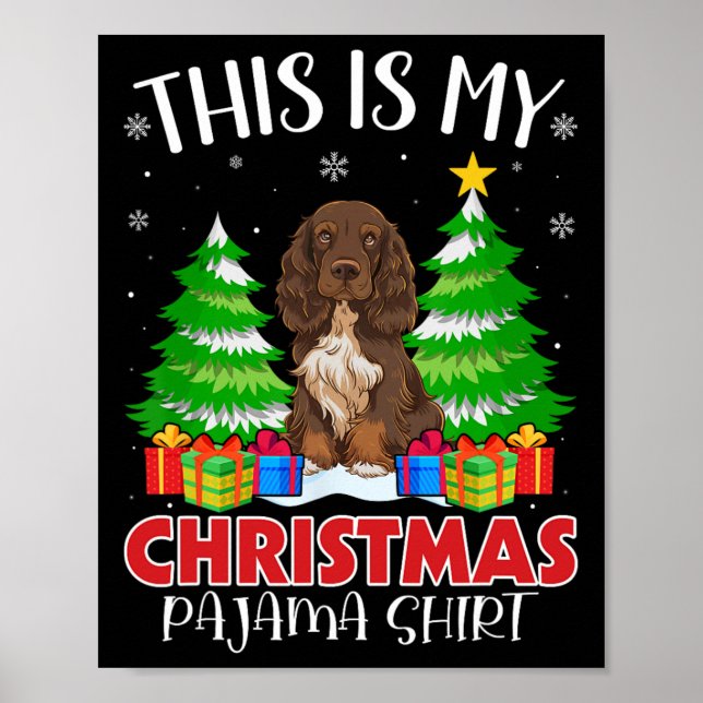 Póster Este Es Mi Navidad Pajama Field Spaniel Dog Xmas (Frente)