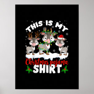 Póster Este es mi regalo de Navidades Pajama Santa Goat L