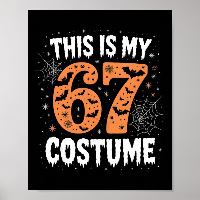Póster Este Es Mi Traje 67 Lazy Brainrot Meme 67 Divertid (Frente)