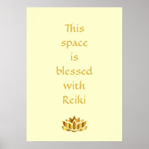 Póster Este espacio se bendice con Reiki