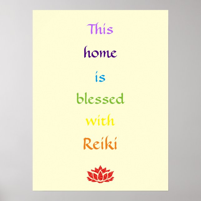 Póster Este hogar está bendecido con Reiki (Frente)
