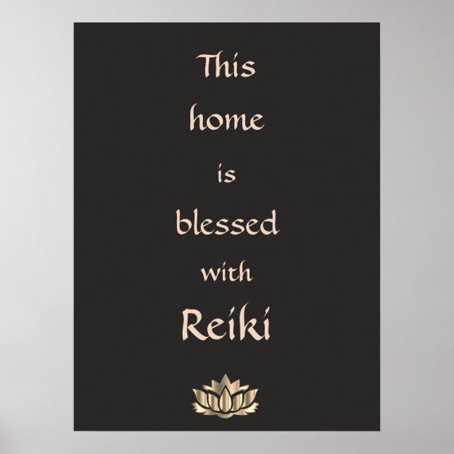 Póster Este hogar está bendecido con Reiki (Frente)