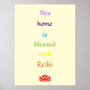 Póster Este hogar se bendice con Reiki