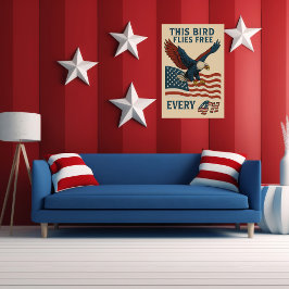 Póster este pájaro vuela libre cada 4.