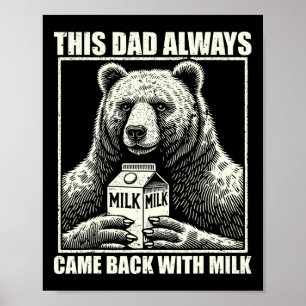 Póster Este papá siempre viene con leche Día del padre di