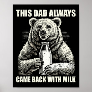 Póster Este papá siempre viene con leche Día del padre di