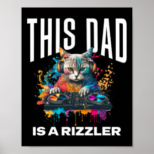 Póster Este Papá Tiene Rizz Dj Cat Rizzler Genial Papá Dí