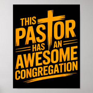 Póster Este pastor tiene una congregación cristiana impre