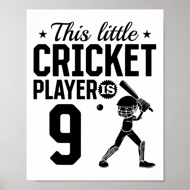 Póster Este pequeño jugador de cricket tiene 9 años - 9º  (Frente)