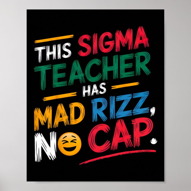 Póster Este profesor de Sigma tiene a Mad Rizz (Frente)