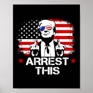 Póster Este Trump canta a favor de la bandera de Trump en