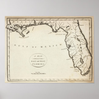 Póster Este y oeste de Florida