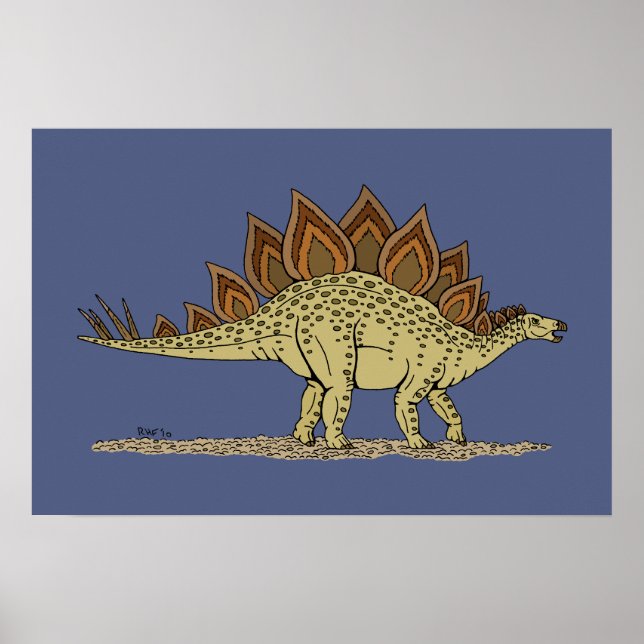 Póster Estegosaurio de Dinosaurio Jurásico (Frente)