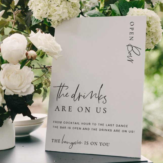 Póster Estelle Modern Minimal Bar Menú Rótulo (Estelle Open Bar Sign )