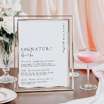 Póster Estelle Modern Minimal Signature Bebe Rótulo<br><div class="desc">Este signo de menú de bebidas distintivo incluye un encabezado de guión moderno de caligrafía y diseño minimalista. El encabezado del texto del guión es una imagen que no se puede editar. La imagen del encabezado se puede redimensionar para que se ajuste a cualquier tamaño del poster. El resto del...</div>