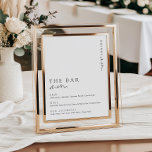 Póster Estelle Modern Minimal Signo de Menú de Bar<br><div class="desc">Este signo de menú de bar presenta un encabezado de letra de caligrafía moderna y un diseño minimalista. El encabezado de texto con letra de caligrafía es una imagen que no se puede editar. La imagen del encabezado se puede cambiar de tamaño para ajustarse a cualquier tamaño de cartel. Todo...</div>